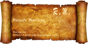 Resch Marina névjegykártya